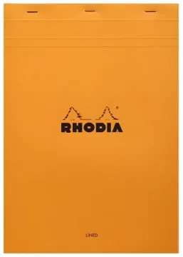 RHODIA 18600C - Stapled Notepad N Â° 18 Orange - A4 - Ruled - 80 Sheets