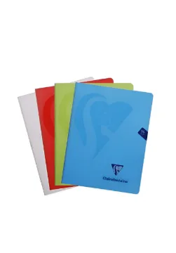 Mimesys polypro stapled notebook 17x22cm 96p plain assorted colors