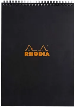 Rhodia Wirebound A4 Notepad, Squared - Black